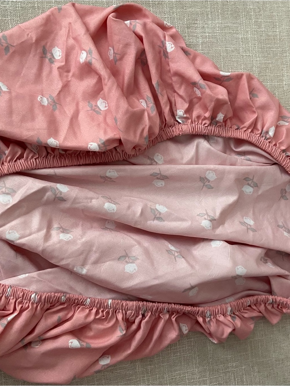 Pink Floral “Snuggle Me” Fitted Sheet